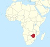 Karta - Zimbabwe i Afrika